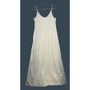 Vintage Lorraine Ivory Slip Dress Lace Trim Size 38